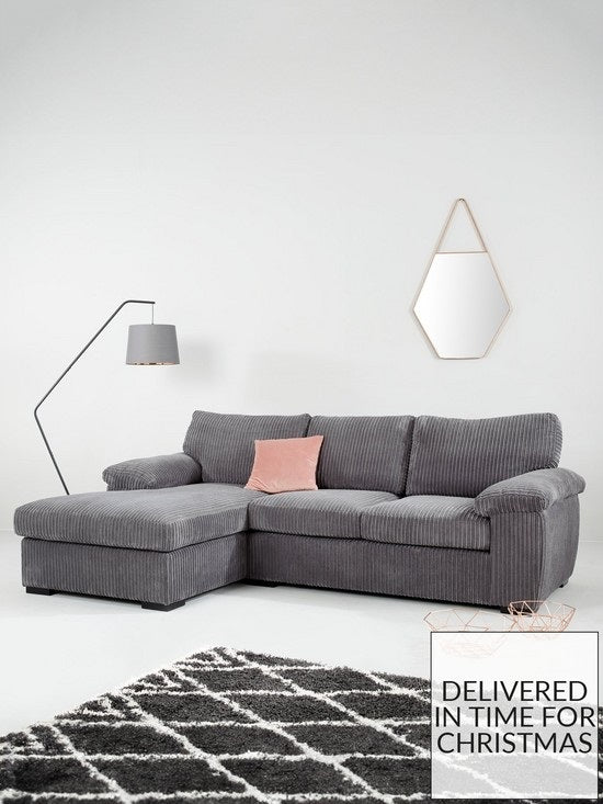 Amalfi 3-Seater Standard Back Left Hand Fabric Corner Chaise Sofa - FSC® Certified